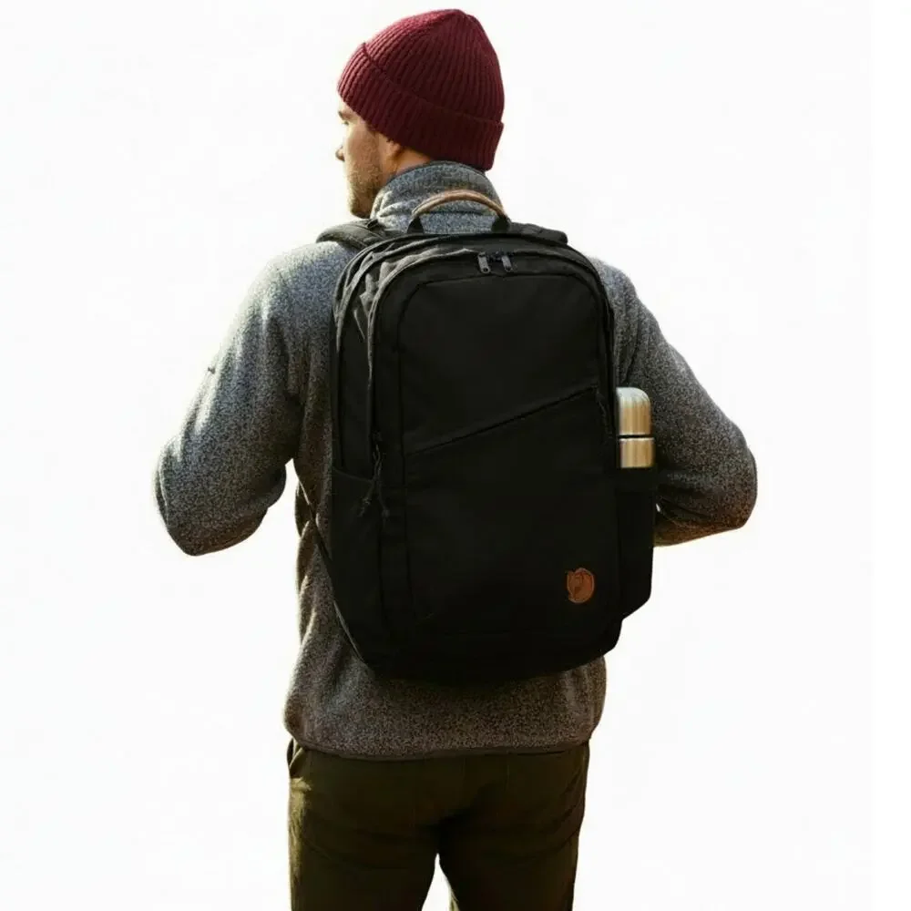 Fjallraven Raven‎ 28L Backpack Övik F23345 Black Port Laptop Ready 10 Pockets